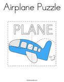 Airplane Puzzle Coloring Page
