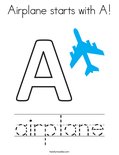 Airplane starts with A! Coloring Page