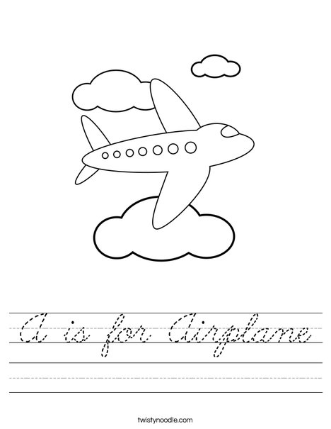 Airplane Flying in the Clouds Worksheet