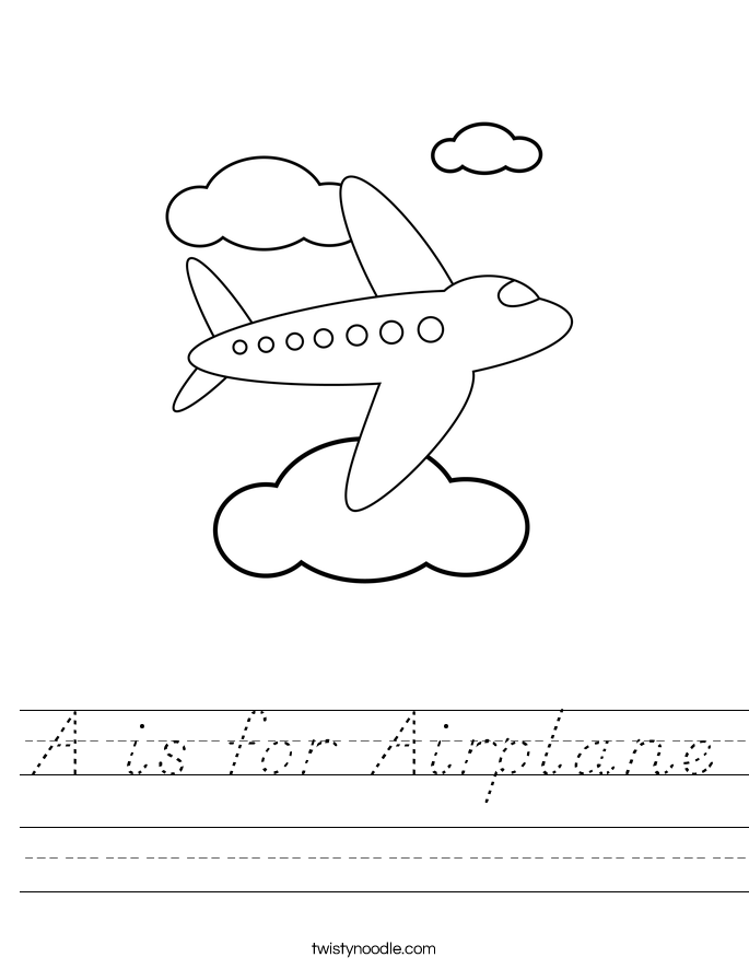 A is for Airplane Worksheet