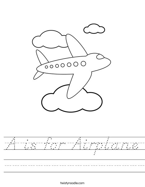 Airplane Flying in the Clouds Worksheet