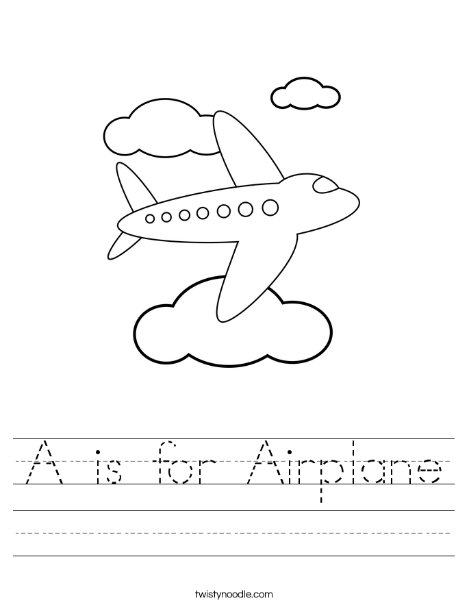 A is for Airplane Worksheet