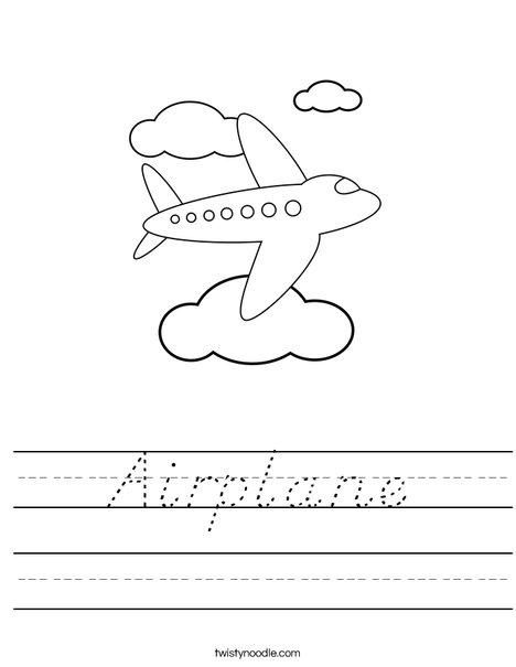 Airplane Flying in the Clouds Worksheet