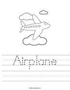 Airplane Handwriting Sheet