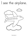 I see the airplane.Coloring Page