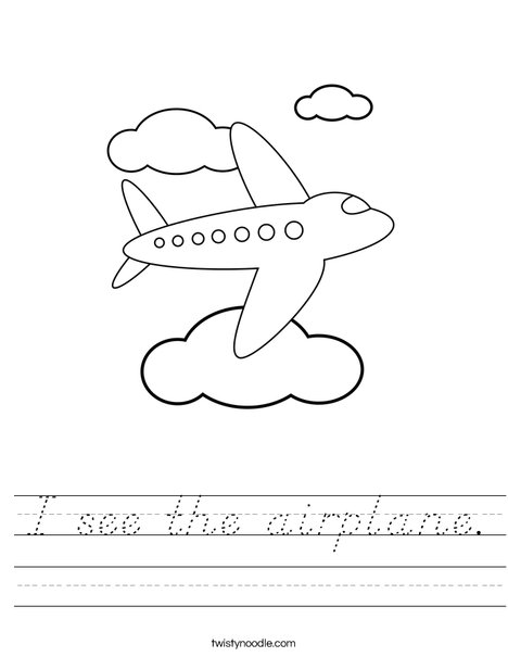 Airplane Flying in the Clouds Worksheet