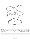 Mom Most Traveled Worksheet