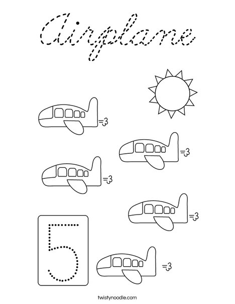 Four Airplanes Coloring Page