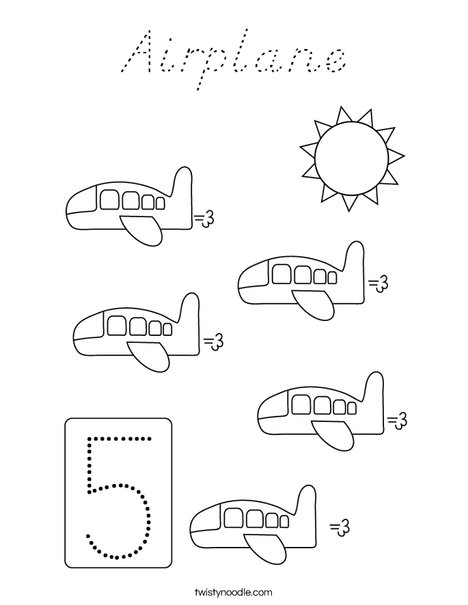 Four Airplanes Coloring Page