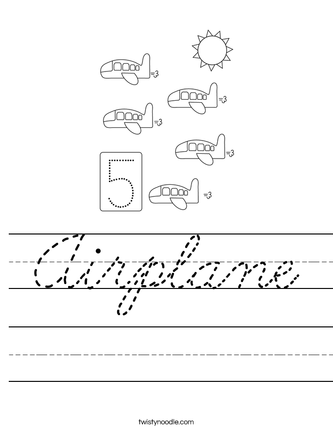 Airplane Worksheet