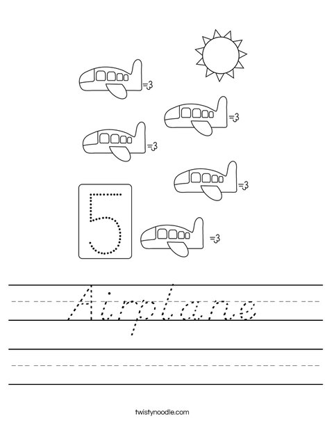 Four Airplanes Worksheet