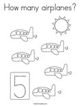 How many airplanes?Coloring Page