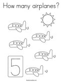 How many airplanes Coloring Page