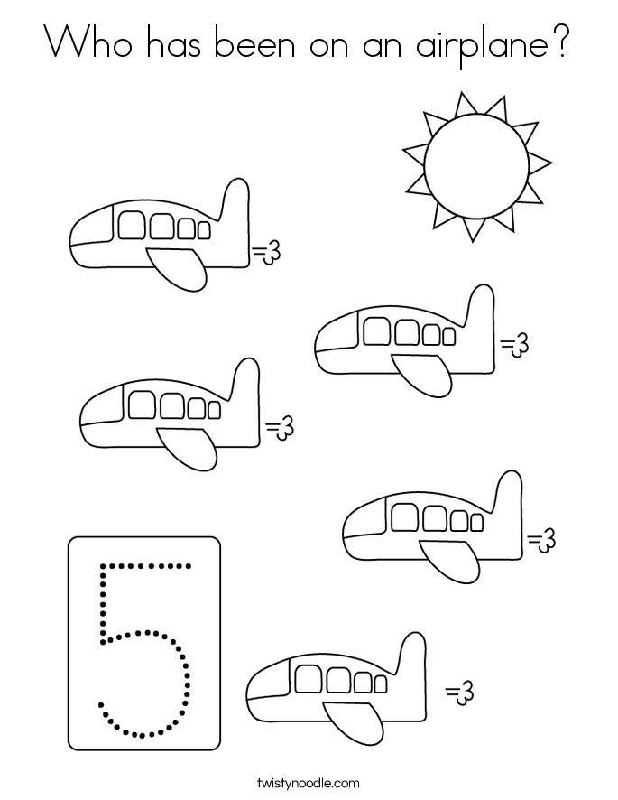 Who has been on an airplane? Coloring Page