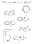 Who has been on an airplane?Coloring Page