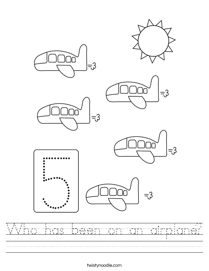 Who has been on an airplane? Worksheet