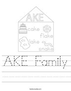 AKE Family Handwriting Sheet