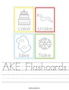 AKE Flashcards Handwriting Sheet