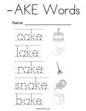 -AKE Words Coloring Page