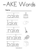 -AKE Words Coloring Page