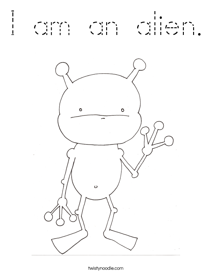 I am an alien. Coloring Page