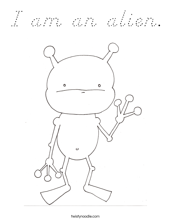 I am an alien. Coloring Page