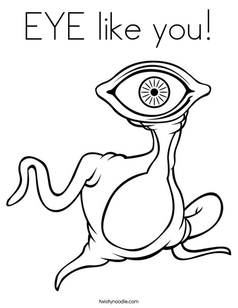 Alien with Big Eye Coloring Page