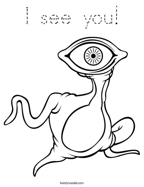 Alien with Big Eye Coloring Page