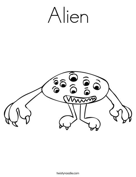 Alien with Eyes Coloring Page