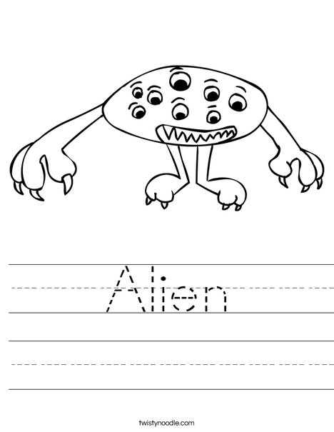 Alien with Eyes Worksheet