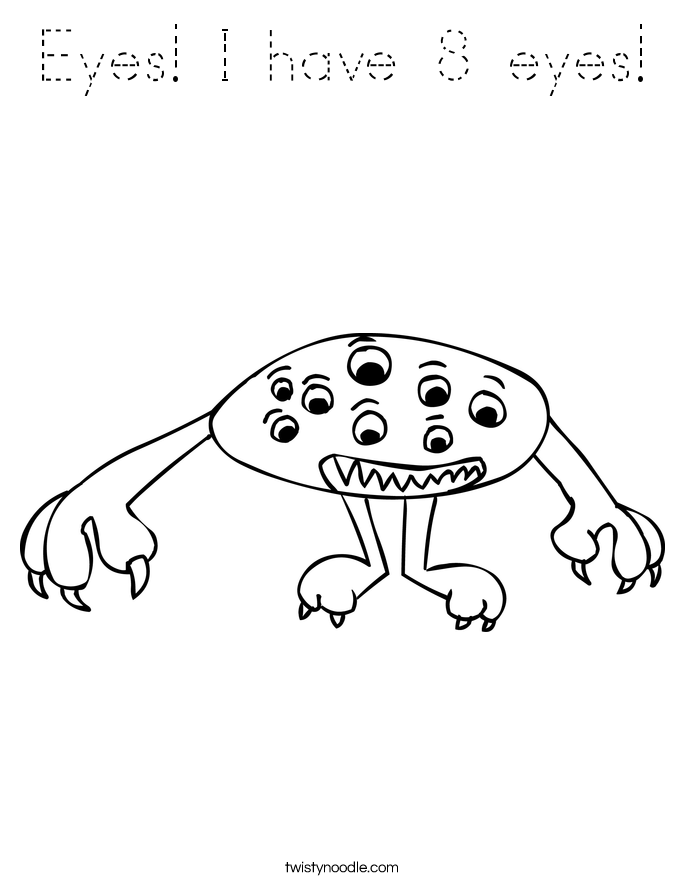 Eyes! I have 8 eyes! Coloring Page