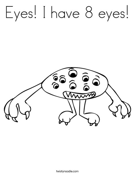 Alien with Eyes Coloring Page