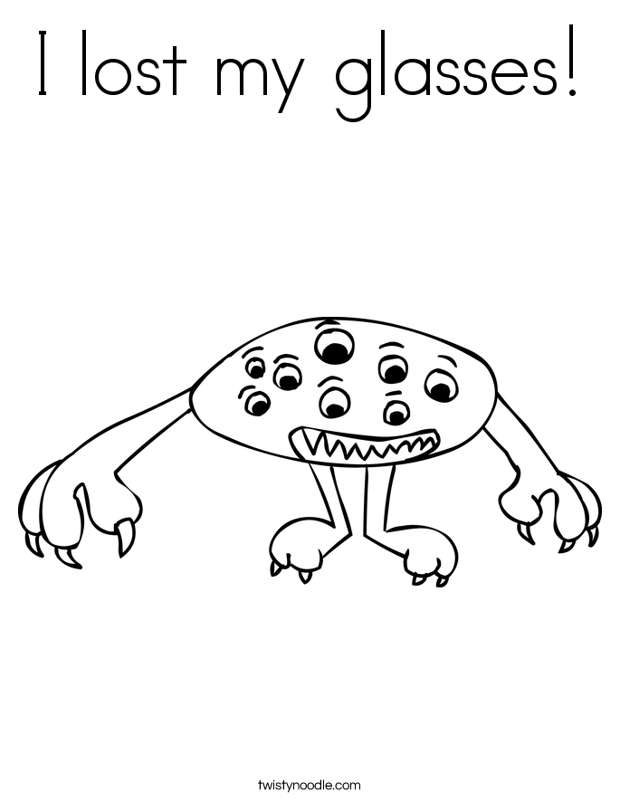 I lost my glasses! Coloring Page