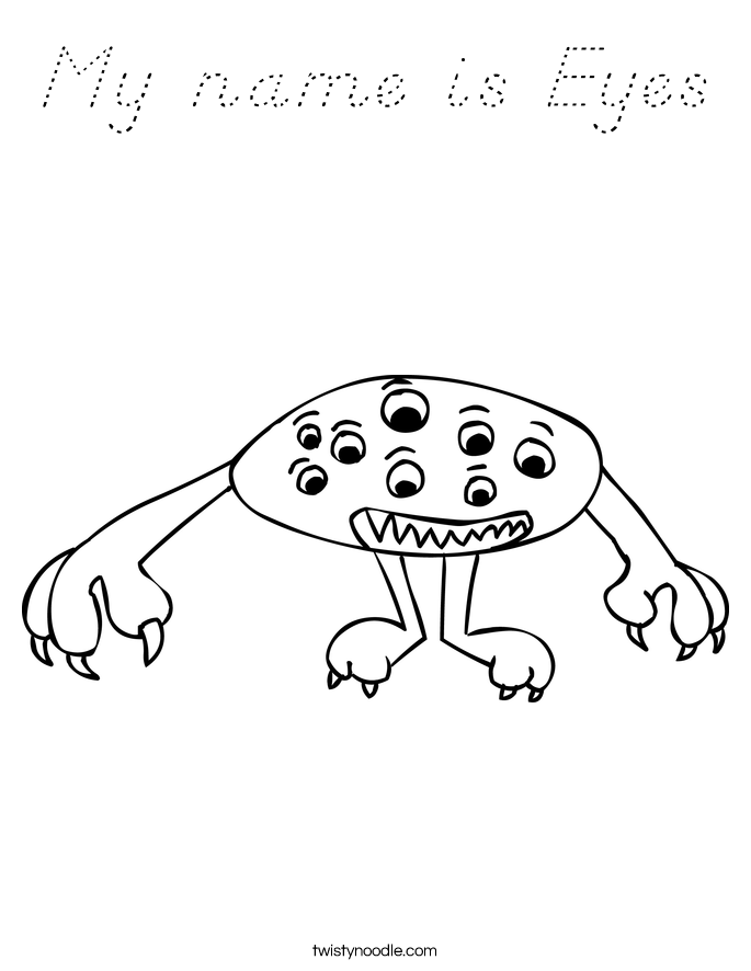 My name is Eyes Coloring Page