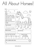 All About Horses! Coloring Page