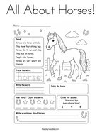 All About Horses Coloring Page