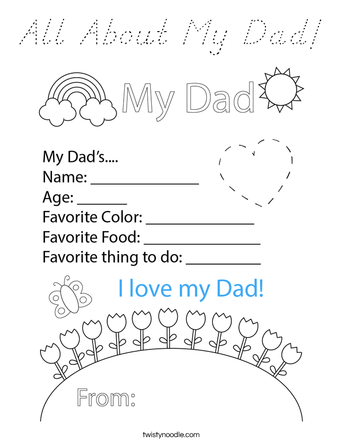 All About My Dad! Coloring Page