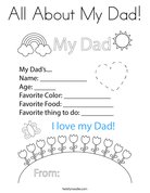 All About My Dad! Coloring Page