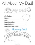 All About My Dad Coloring Page