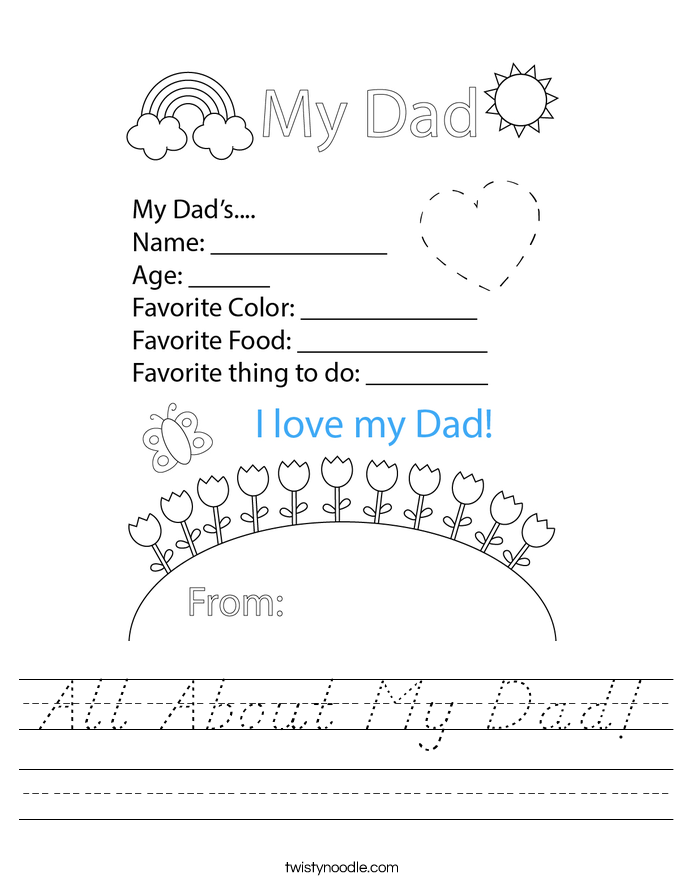 All About My Dad! Worksheet