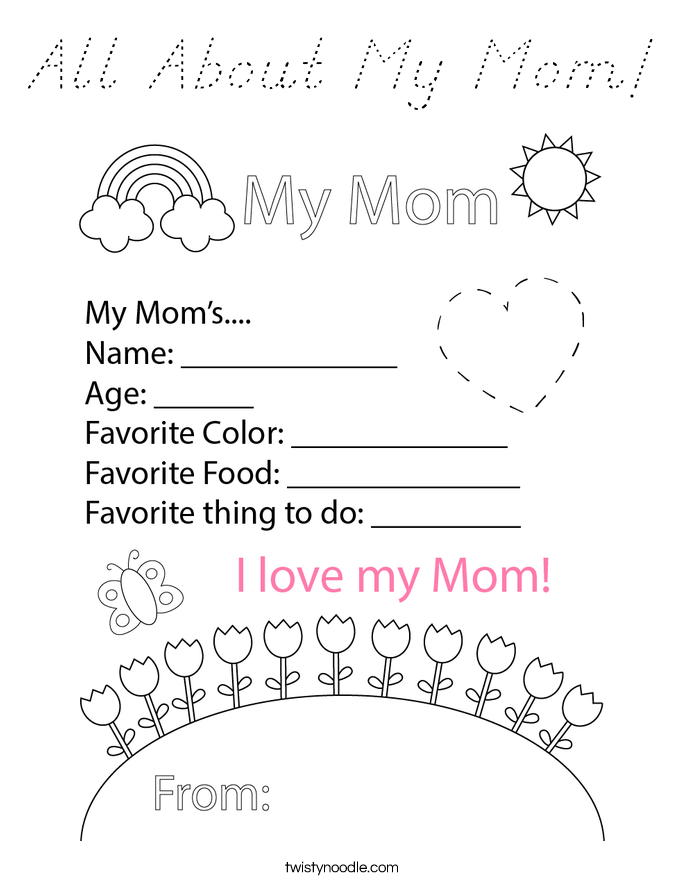 All About My Mom! Coloring Page