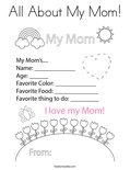 All About My Mom! Coloring Page