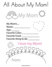 All About My Mom Coloring Page