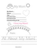 All About My Mom! Worksheet