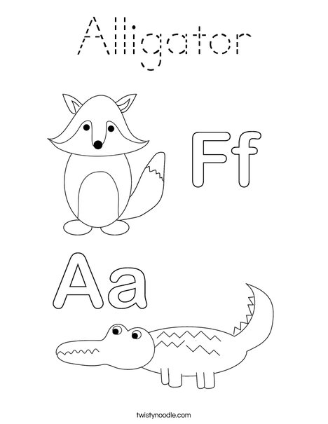 Alligator and Fox Coloring Page