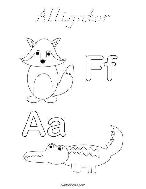 Alligator and Fox Coloring Page