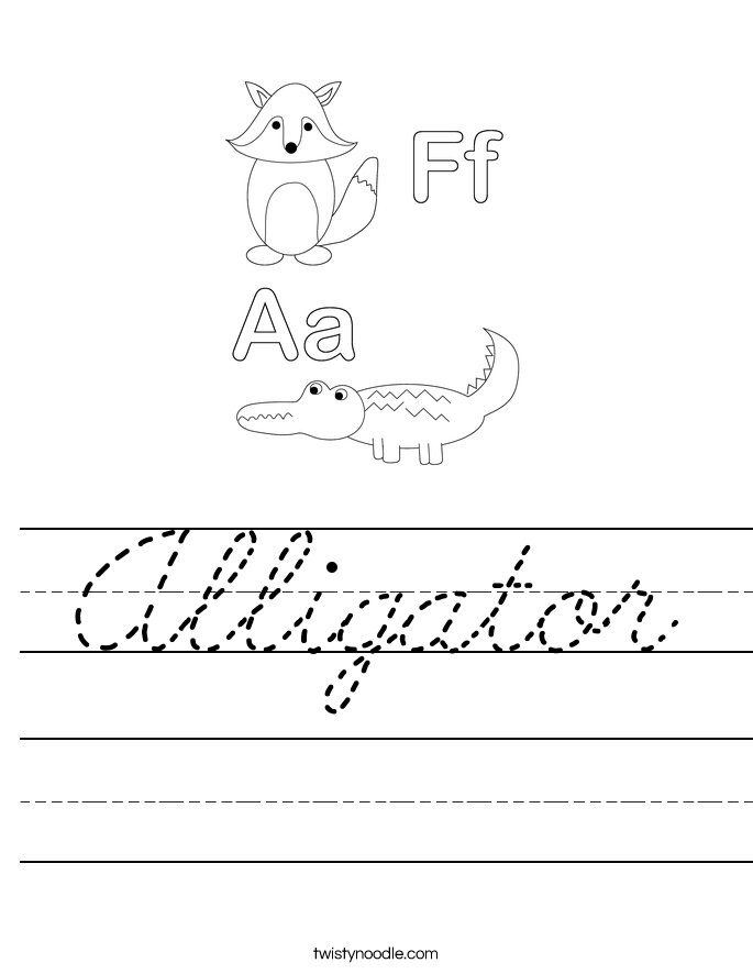Alligator Worksheet