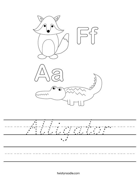 Alligator and Fox Worksheet