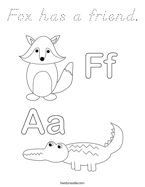 Alligator and Fox Coloring Page