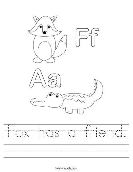 Alligator and Fox Worksheet